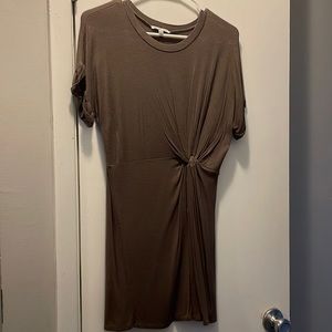Brown S mini wrap dress